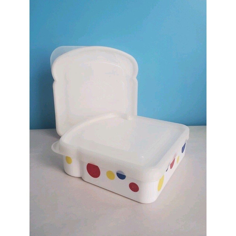 Vintage Wonder Bread Plastic Sandwich Container Holder Box By A Aronson Polka...
